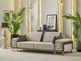 Nirvana Stationary 4 Seat Sofa in Beige from Furnia - Luna Furniture