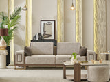 Nirvana Stationary 4 Seat Sofa in Beige from Furnia - Luna Furniture
