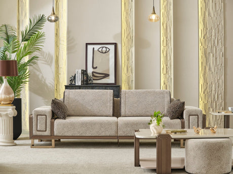 Nirvana 4-pieces (2 Four Seat Sofa & 2 Chair) Livingroom Set in Beige from Furnia - Luna Furniture