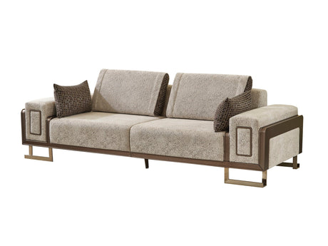 Nirvana 4-pieces (2 Four Seat Sofa & 2 Chair) Livingroom Set in Beige from Furnia - Luna Furniture