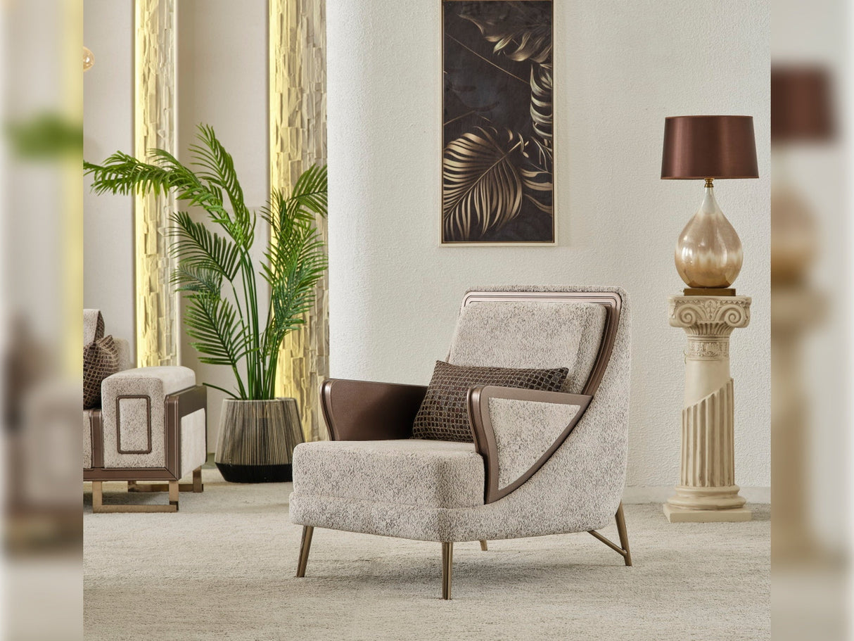Nirvana 4-pieces (2 Four Seat Sofa & 2 Chair) Livingroom Set in Beige from Furnia - Luna Furniture