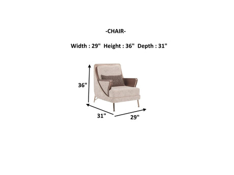 Nirvana 4-pieces (2 Four Seat Sofa & 2 Chair) Livingroom Set in Beige from Furnia - Luna Furniture