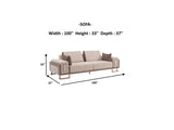 Nirvana 4-pieces (2 Four Seat Sofa & 2 Chair) Livingroom Set in Beige from Furnia - Luna Furniture