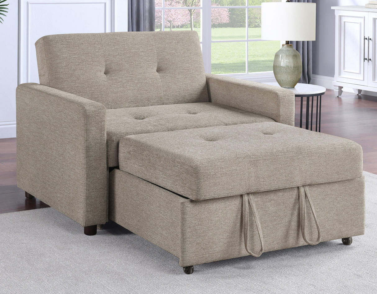 Noah Brown Convertible Sleeper Chair-and-a-Half from Steve Silver - Luna Furniture