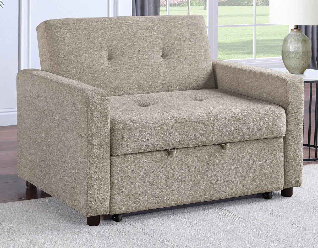 Noah Brown Convertible Sleeper Chair-and-a-Half from Steve Silver - Luna Furniture