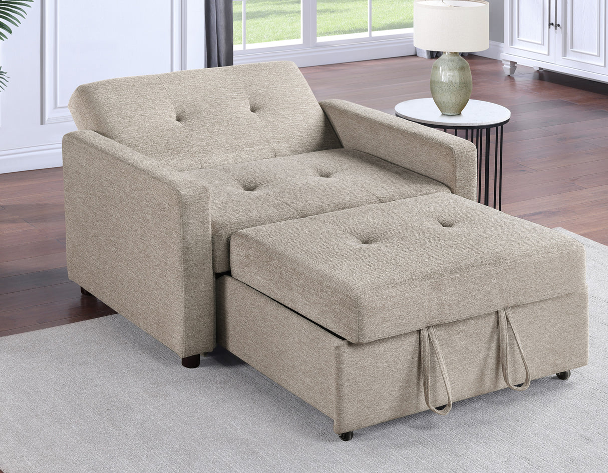 Noah Brown Convertible Sleeper Chair-and-a-Half from Steve Silver - Luna Furniture