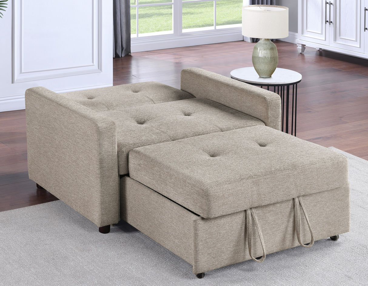 Noah Brown Convertible Sleeper Chair-and-a-Half from Steve Silver - Luna Furniture