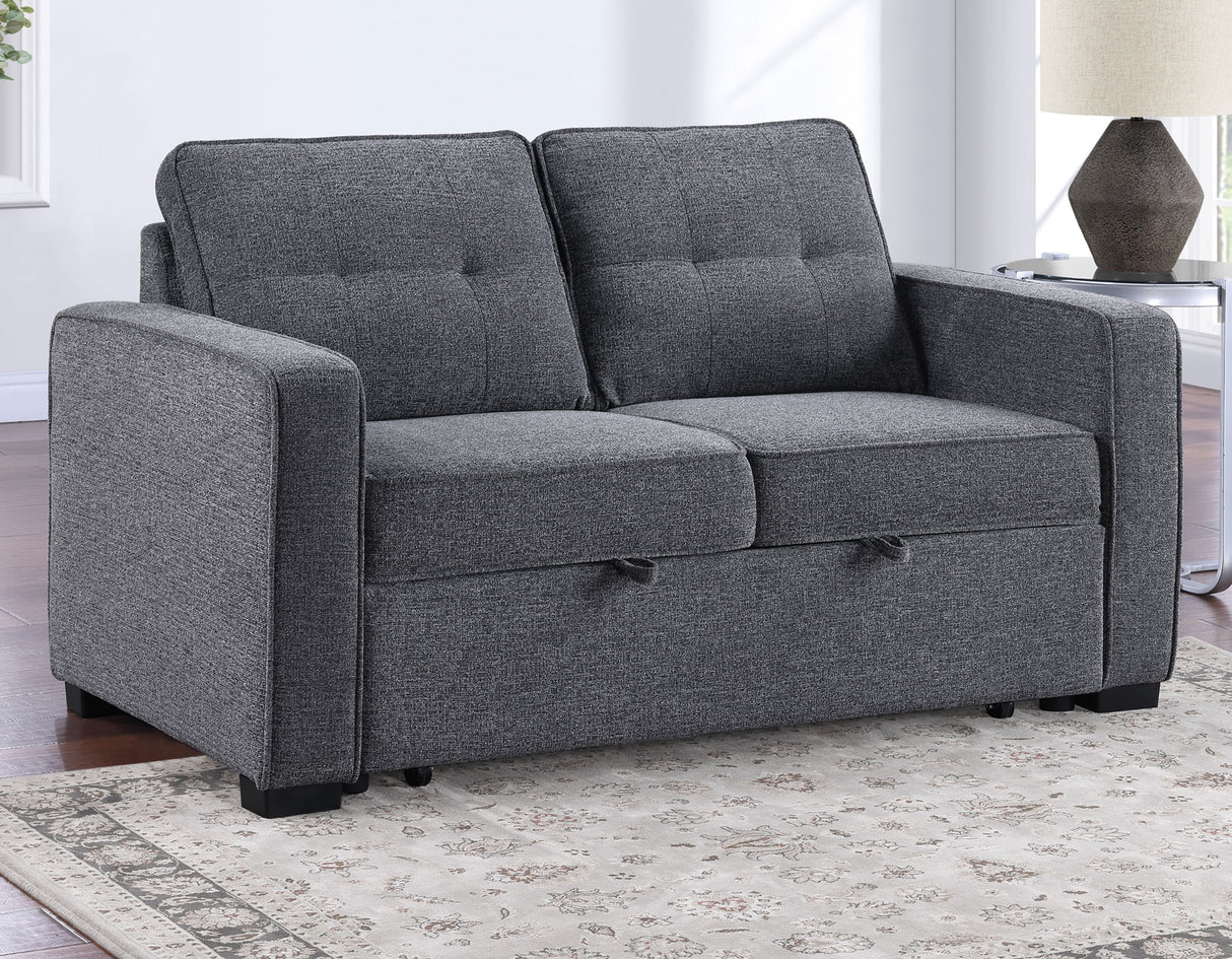 Noah Convertible Sleeper Loveseat, Gray from Steve Silver - Luna Furniture