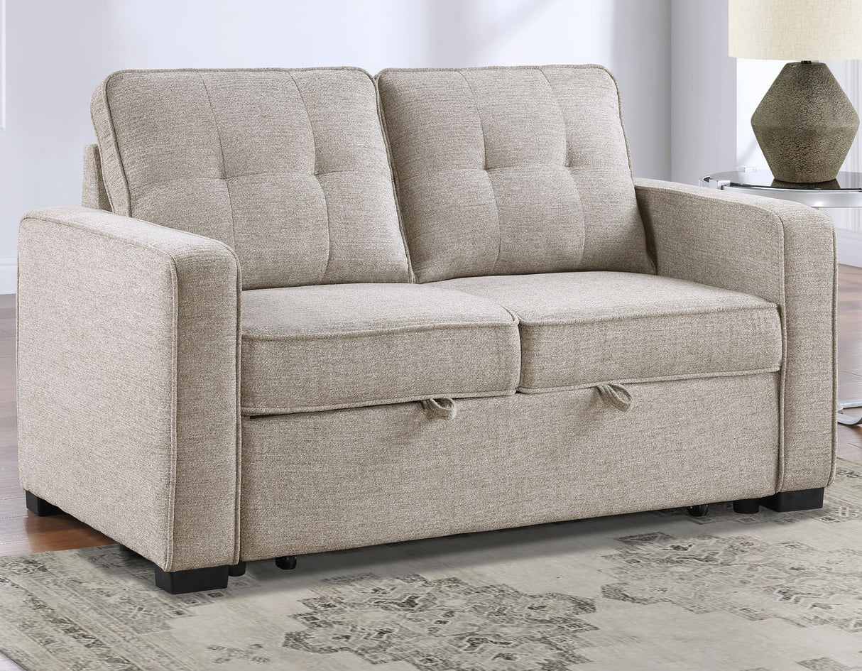 Noah Convertible Sleeper Loveseat, Tan from Steve Silver - Luna Furniture