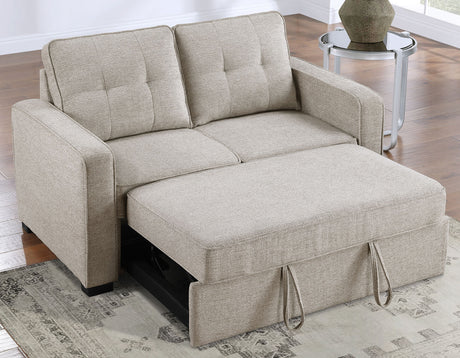 Noah Convertible Sleeper Loveseat, Tan from Steve Silver - Luna Furniture