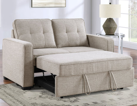 Noah Convertible Sleeper Loveseat, Tan from Steve Silver - Luna Furniture