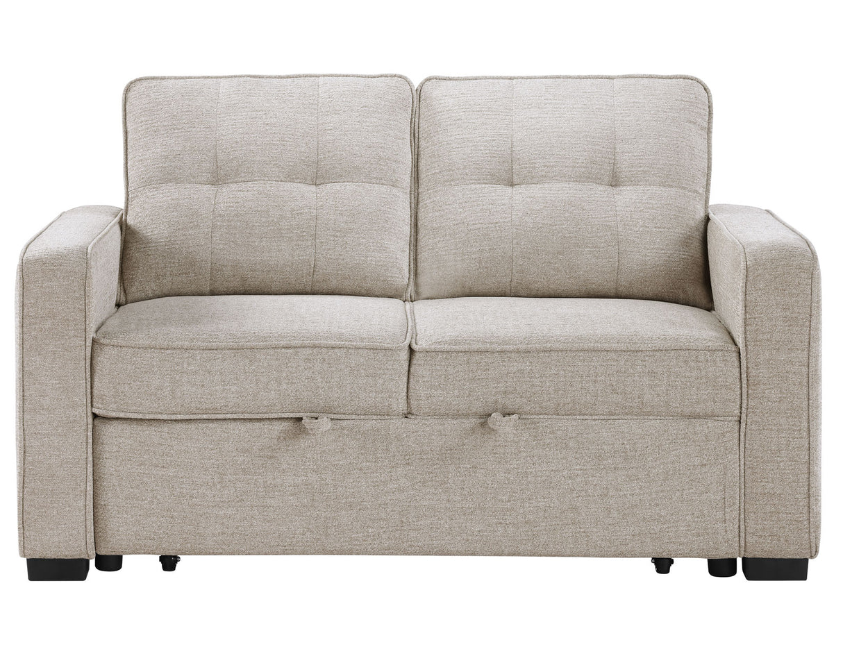Noah Convertible Sleeper Loveseat, Tan from Steve Silver - Luna Furniture
