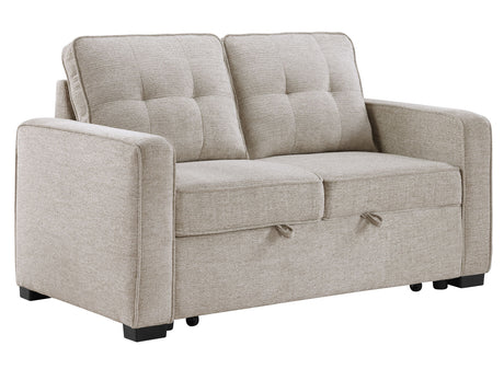 Noah Convertible Sleeper Loveseat, Tan from Steve Silver - Luna Furniture