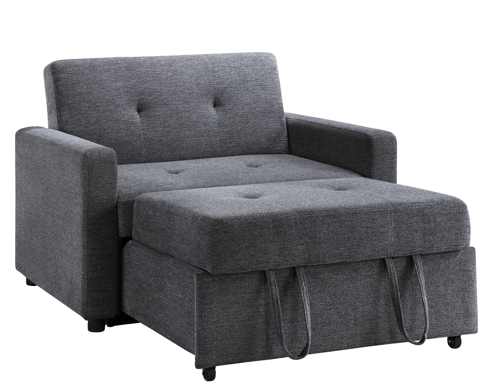 Noah Gray Convertible Sleeper Chair-and-a-Half – Luna Furniture Noah Gray Convertible Sleeper Chair-and-a-Half – Luna Furniture