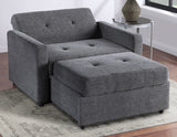 Noah Gray Convertible Sleeper Chair-and-a-Half from Steve Silver - Luna Furniture