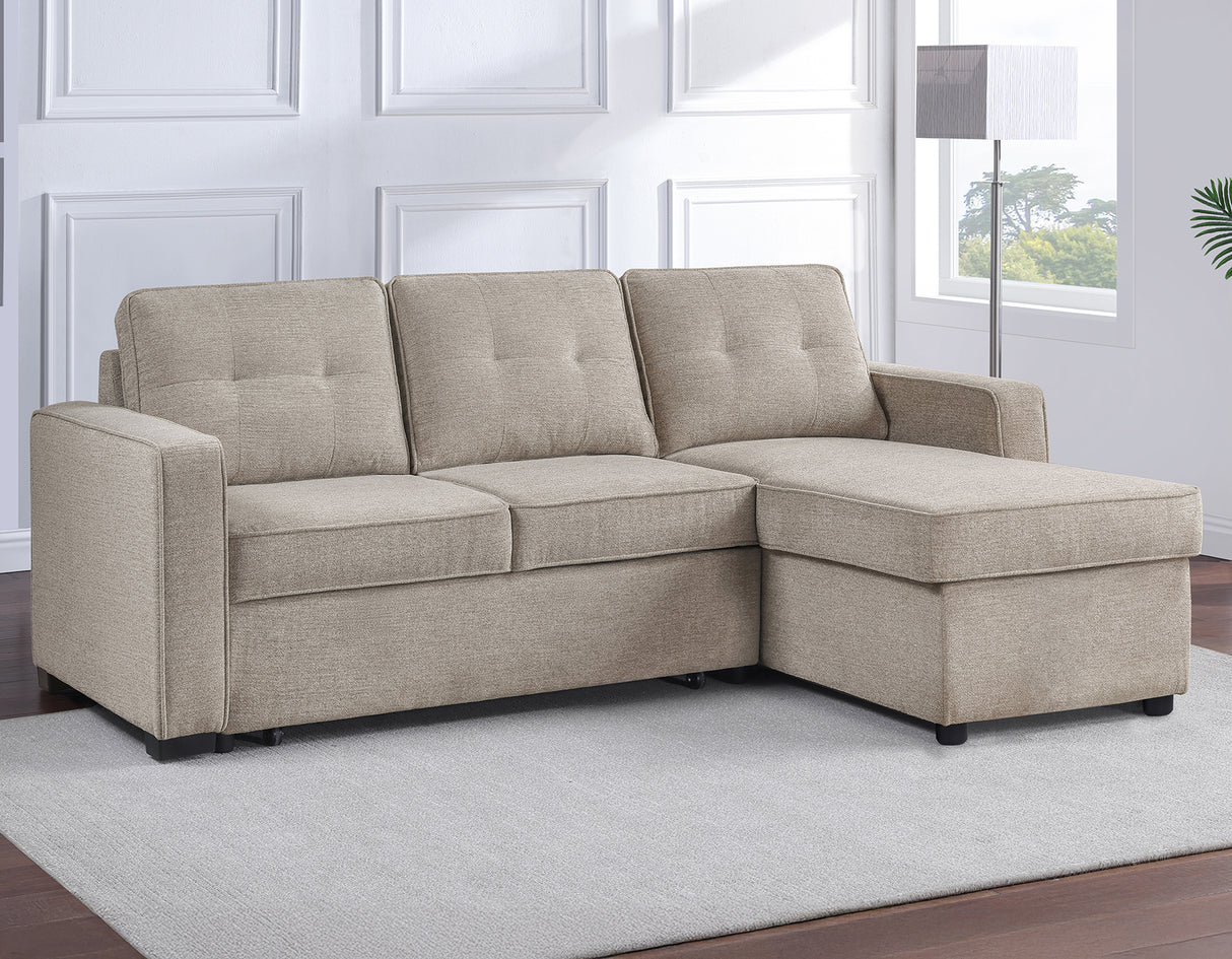 Noah Flippable, Convertible Storage Sleeper Chofa, Tan from Steve Silver - Luna Furniture