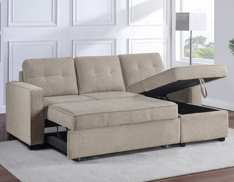 Noah Flippable, Convertible Storage Sleeper Chofa, Tan from Steve Silver - Luna Furniture