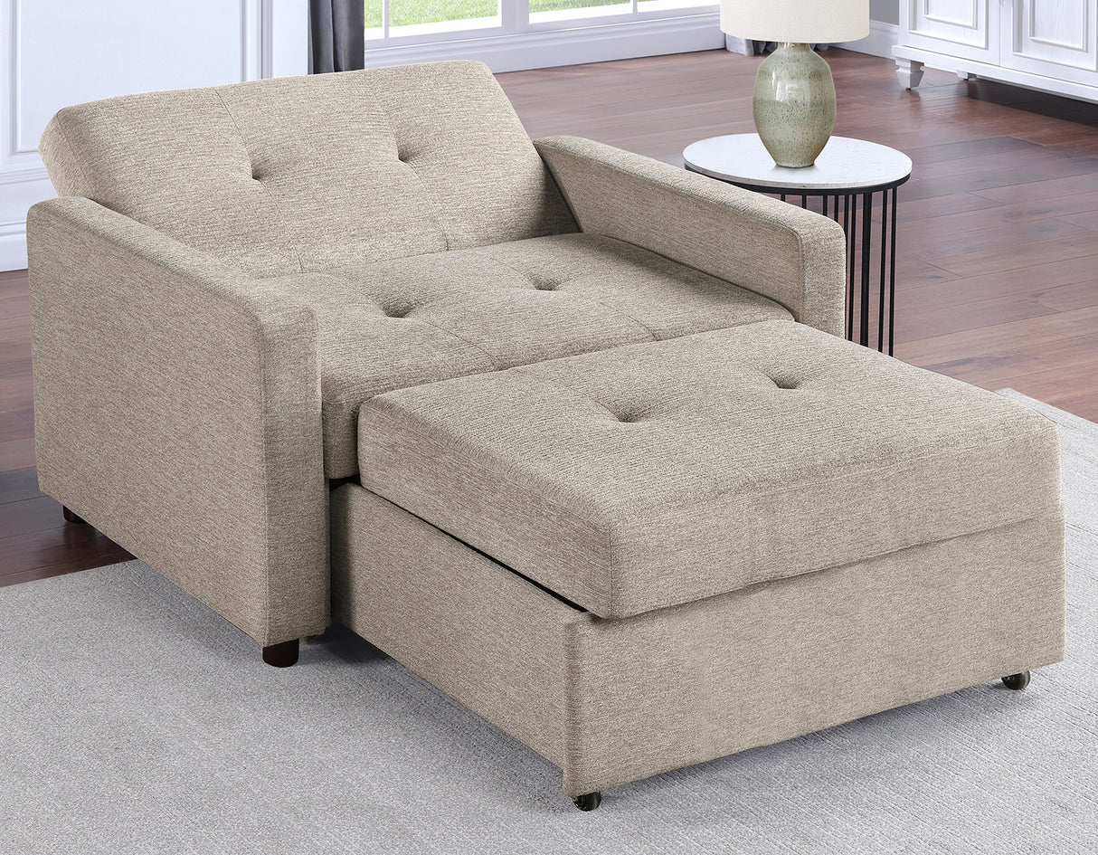 Noah Brown Convertible Sleeper Chair-and-a-Half from Steve Silver - Luna Furniture