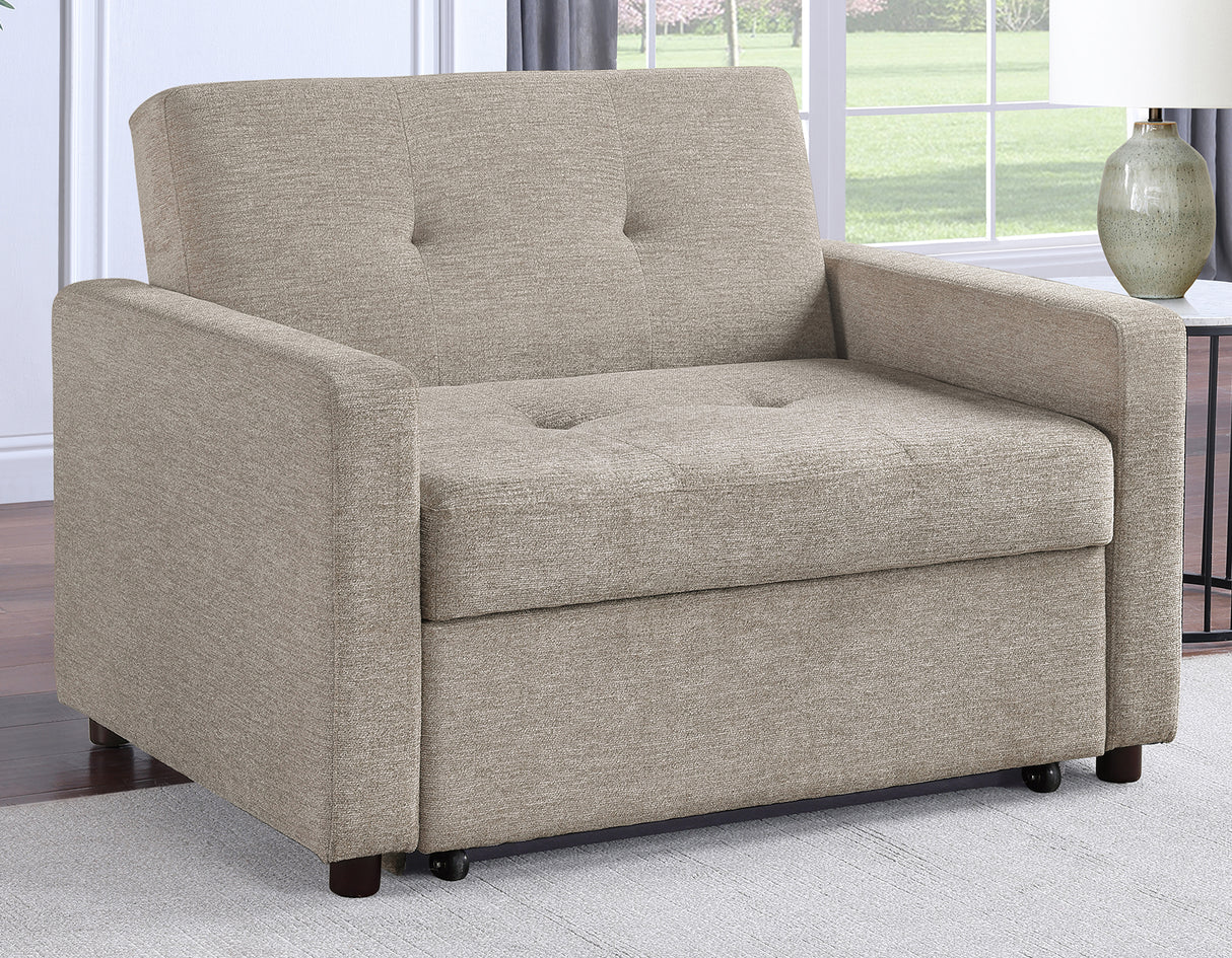 Noah Brown Convertible Sleeper Chair-and-a-Half from Steve Silver - Luna Furniture