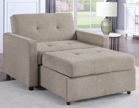 Noah Brown Convertible Sleeper Chair-and-a-Half from Steve Silver - Luna Furniture