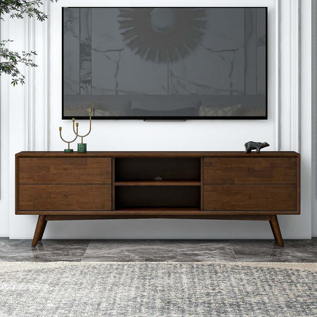 Caroline Mid-Century Modern Style Walnut TV Stand Up To 72" from Ashcroft Furniture - Luna Furniture