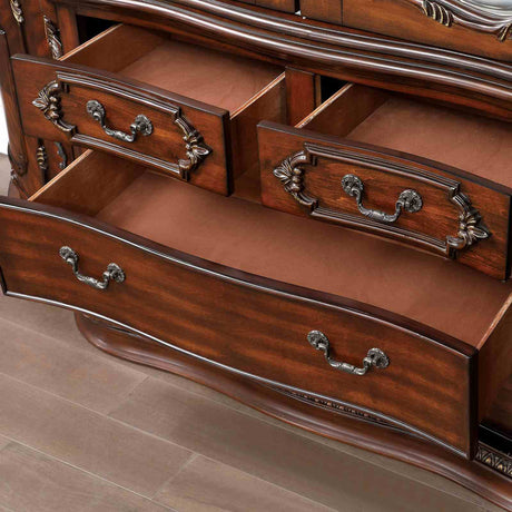 Normandy Brown Cherry Hutch & Buffet from Furniture of America - Luna Furniture