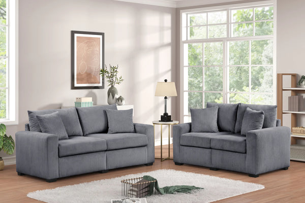 Norvix Charcoal Living Room Set