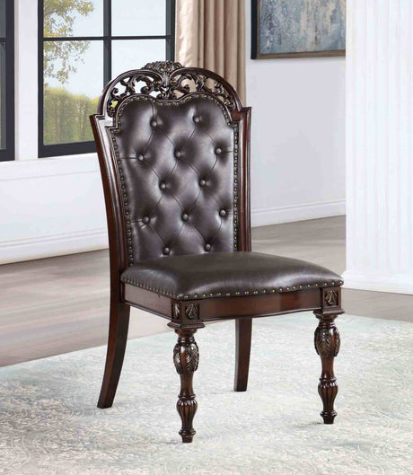 Nouvelle Brown Cherry/Espresso 7-Piece Dining Room Set from Furniture of America - Luna Furniture