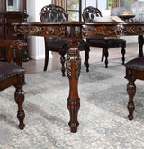 Nouvelle Brown Cherry/Espresso 7-Piece Dining Room Set from Furniture of America - Luna Furniture