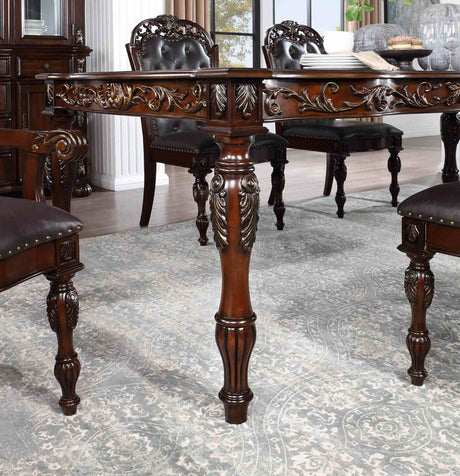 Nouvelle Brown Cherry/Espresso 7-Piece Dining Room Set from Furniture of America - Luna Furniture