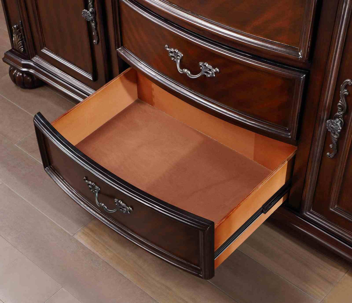Nouvelle Brown Cherry Hutch & Buffet from Furniture of America - Luna Furniture