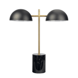 Nova Hydro Black Table Lamp with On/Off Switch Double Lamp with Faux Marble Base from Midinmod - Luna Furniture