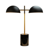 Nova Hydro Black Table Lamp with On/Off Switch Double Lamp with Faux Marble Base from Midinmod - Luna Furniture
