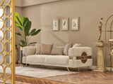 Nova Stationary Sofa in Cream from Furnia - Luna Furniture