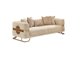 Nova Stationary Sofa in Cream from Furnia - Luna Furniture