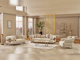 Nova Stationary Sofa in Cream from Furnia - Luna Furniture
