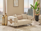Nova 3-pieces (Sofa & Loveseat & Chair) Livingroom Set in Cream from Furnia - Luna Furniture