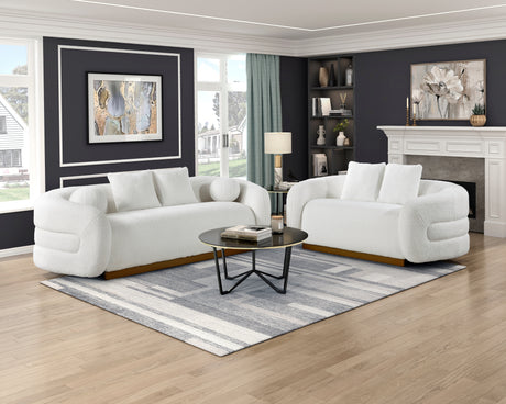 Novella White Loveseat from Homelegance - Luna Furniture