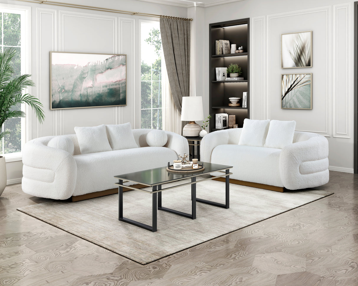 Novella White Living Room Set from Homelegance - Luna Furniture
