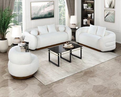 Novella White Living Room Set from Homelegance - Luna Furniture