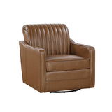 November Brown Leather Channel Back Swivel Chair from Homelegance - Luna Furniture