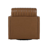 November Brown Leather Channel Back Swivel Chair from Homelegance - Luna Furniture