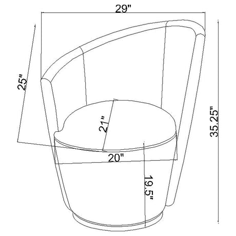 Nueva Dove Gray Upholstered Swivel Chair Curved Backrest from Coaster - Luna Furniture