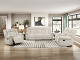 Nutmeg Beige Double Reclining Loveseat with Center Console from Homelegance - Luna Furniture