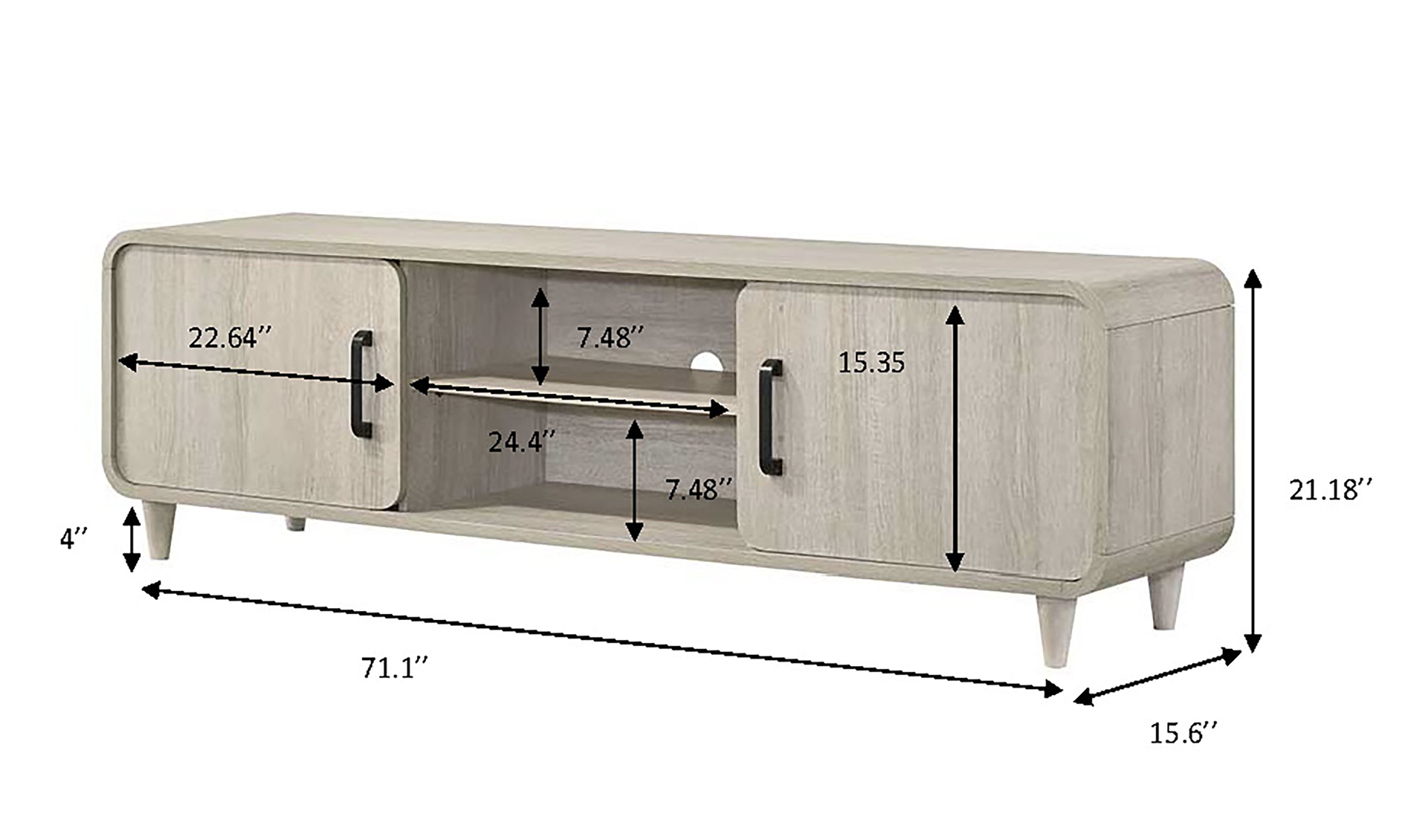 Nyomi White TV Stand – Luna Furniture