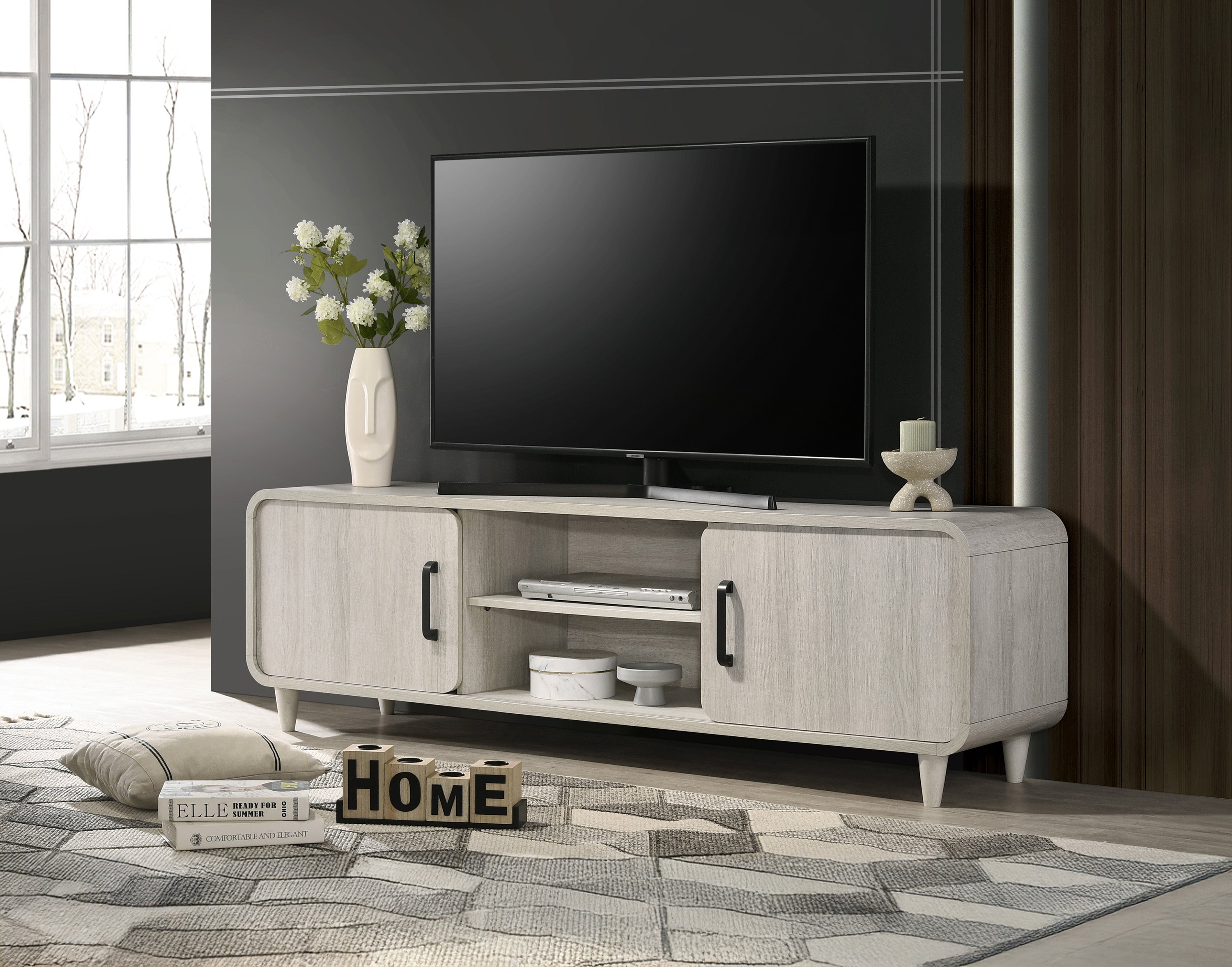 Nyomi White TV Stand – Luna Furniture