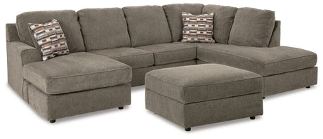 O'Phannon Putty 2-Piece Sectional with Ottoman from Ashley - Luna Furniture