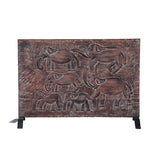 Carved Wood Panel on Iron Stand from Home Trends & Design - Luna Furniture