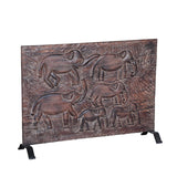 Carved Wood Panel on Iron Stand from Home Trends & Design - Luna Furniture