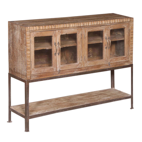 Four Door Media Cabinet with Shelf from Home Trends & Design - Luna Furniture